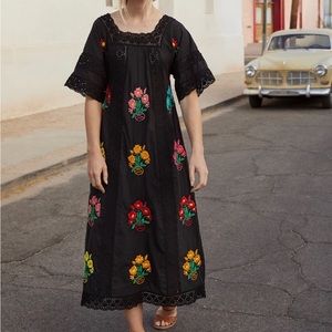 Christy Dawn - Simone Dress in Noir Embroider